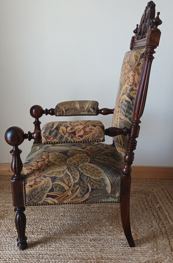 Image 1 of Sessel Aus Walnussholz Neo-Renaissance-Stil Xx.