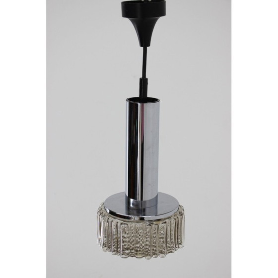 Image 1 of Vintage Chrom und Glas Pendelleuchte, Deutschland 1980er