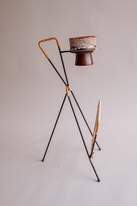 Image 1 of Vintage Leseständer mit Pflanzenhalter