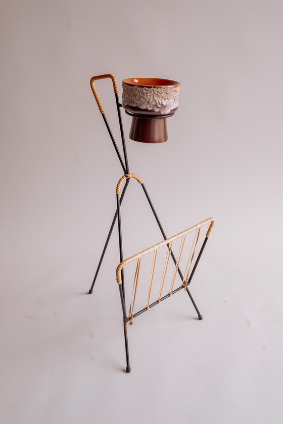 Image 1 of Vintage Leseständer mit Pflanzenhalter