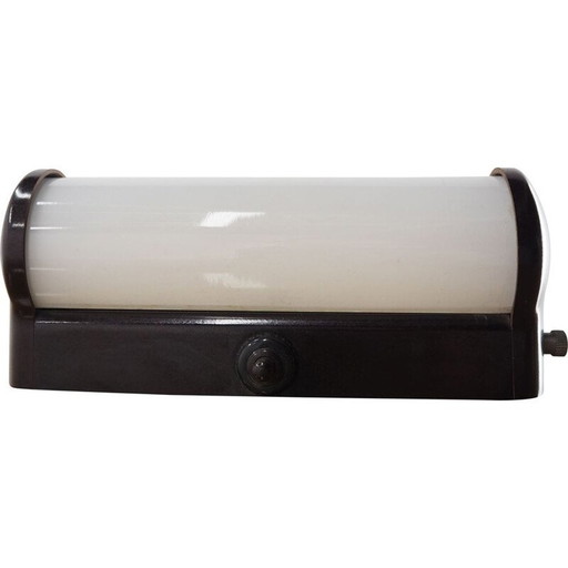 Vintage Wandlampe aus Bakelit und Art Deco Glas, Tschechoslowakei 1940