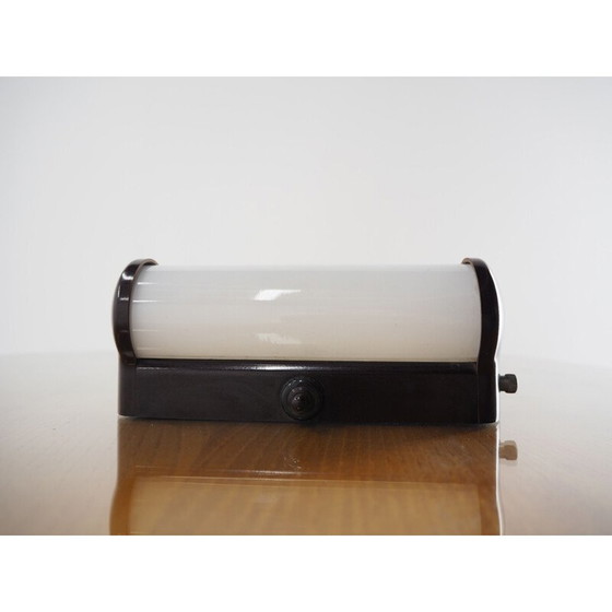 Image 1 of Vintage Wandlampe aus Bakelit und Art Deco Glas, Tschechoslowakei 1940