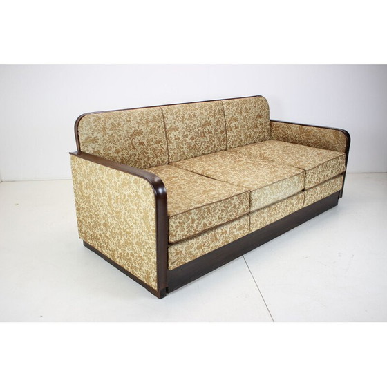 Image 1 of Vintage Art deco Dreisitzer-Sofa von Jindřich Halabala, Tschechoslowakei 1930er Jahre