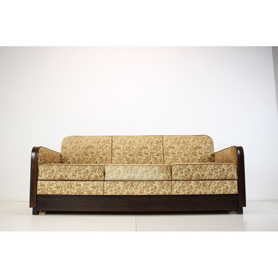 Image 1 of Vintage Art deco Dreisitzer-Sofa von Jindřich Halabala, Tschechoslowakei 1930er Jahre
