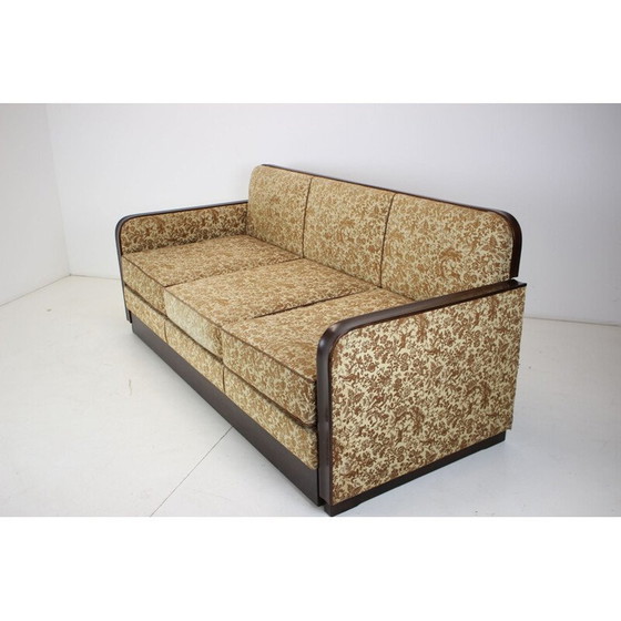 Image 1 of Vintage Art deco Dreisitzer-Sofa von Jindřich Halabala, Tschechoslowakei 1930er Jahre