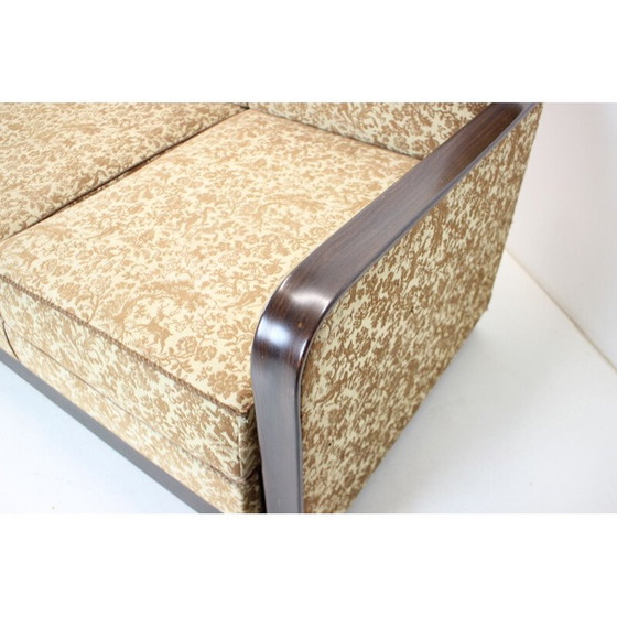 Image 1 of Vintage Art deco Dreisitzer-Sofa von Jindřich Halabala, Tschechoslowakei 1930er Jahre