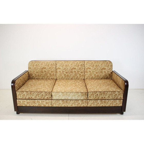Image 1 of Vintage Art deco Dreisitzer-Sofa von Jindřich Halabala, Tschechoslowakei 1930er Jahre