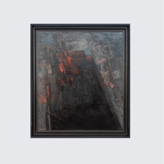 Image 1 of Vintage-Gemälde "Schwarzes Loch" von Geoff Yeomans