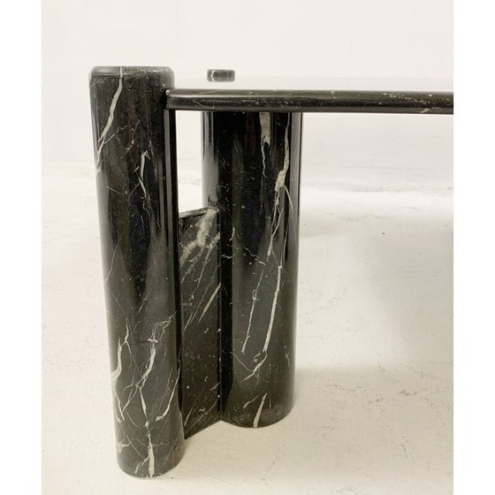 Image 1 of Quadratischer Vintage-Couchtisch aus schwarzem Marmor, 1970
