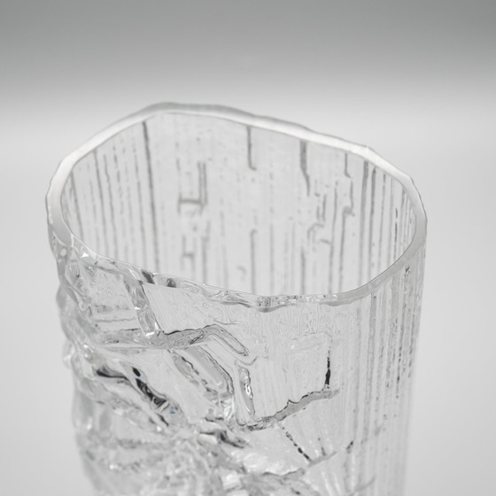 Image 1 of Rosenthal Martin Freyer Abstrakt Brutalistisch Op Art Glas Vase "Glasstruktur" 32Cm