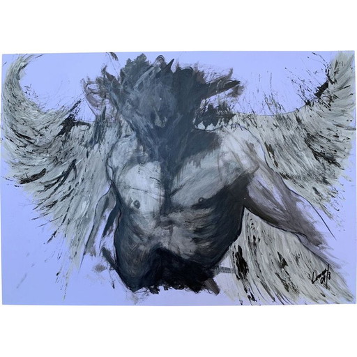 Vintage-Gemälde Corps 7 von Lemmy Gonthier, 2014