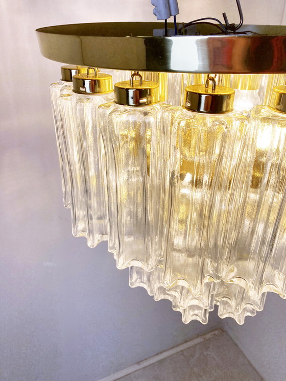 Image 1 of Deckenbündiger Kronleuchter von Glashutte Limburg, 1970er