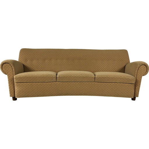 Vintage Senf dänischen Dreisitzer geschwungenen Sofa, 1940er Jahre