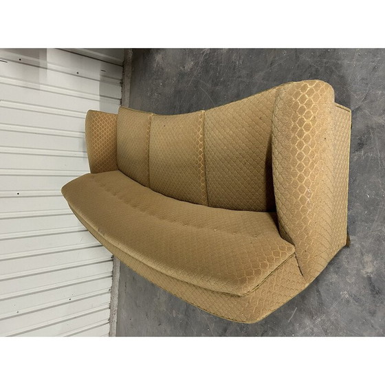 Image 1 of Vintage Senf dänischen Dreisitzer geschwungenen Sofa, 1940er Jahre