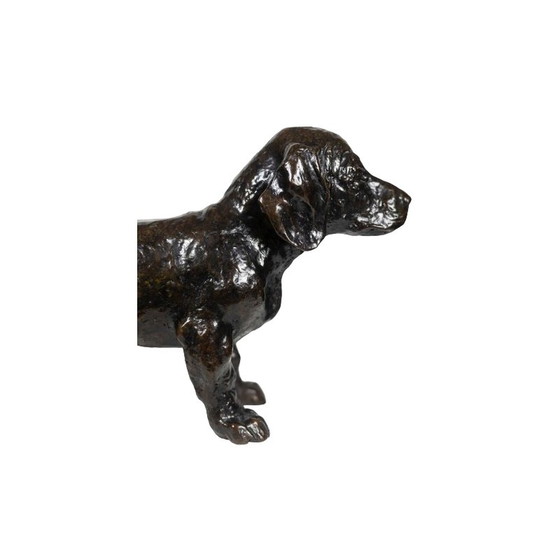 Image 1 of Skulptur "Hund Basset Toc" aus Bronze von François Pompon für Atelier Valsuani, 2006