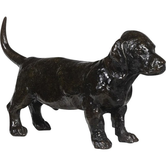 Image 1 of Skulptur "Hund Basset Toc" aus Bronze von François Pompon für Atelier Valsuani, 2006