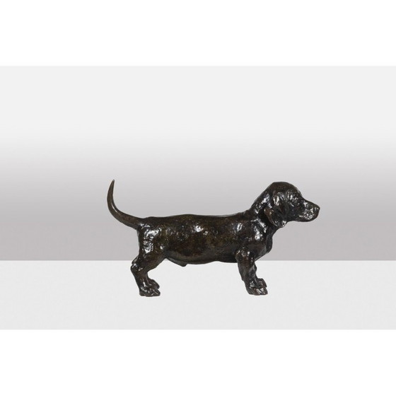 Image 1 of Skulptur "Hund Basset Toc" aus Bronze von François Pompon für Atelier Valsuani, 2006