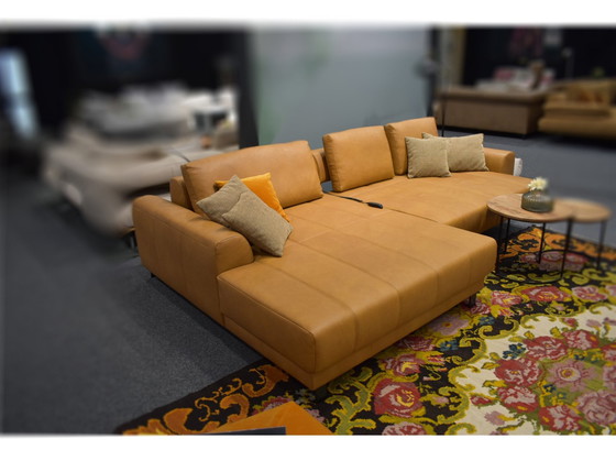 Image 1 of Ledersofa Mit Sitztiefenverstellung Ledercouch Lederecksofa Sofa Couch Schlafsofa