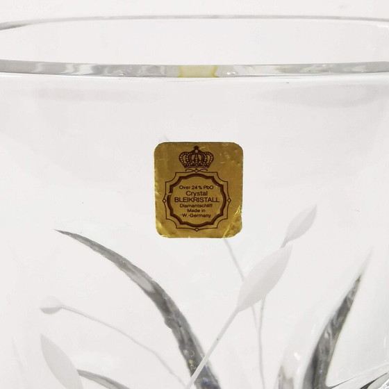 Image 1 of Vintage ovale Kristallvase von Bleikristal, Deutschland 1960er Jahre