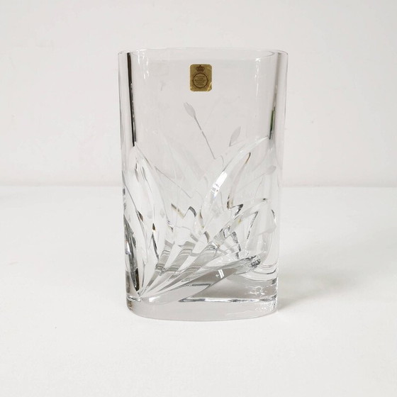 Image 1 of Vintage ovale Kristallvase von Bleikristal, Deutschland 1960er Jahre