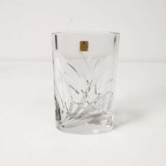Image 1 of Vintage ovale Kristallvase von Bleikristal, Deutschland 1960er Jahre