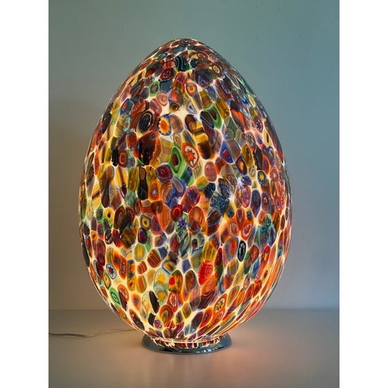 Image 1 of Zeitgenössische venezianische Muranoglas mehrfarbig Millefiori Murrine Tischlampe
