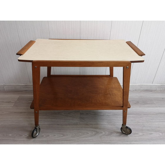 Image 1 of Mobiler Stehtisch aus Holz und Sperrholz, 1970