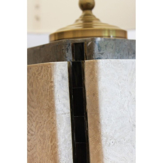 Image 1 of Vintage Marmorlampe mit Keramik verziert