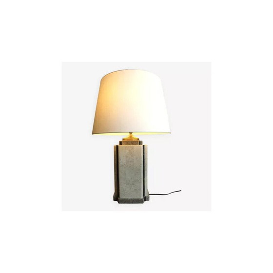 Image 1 of Vintage Marmorlampe mit Keramik verziert