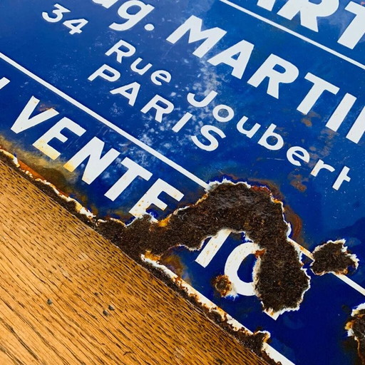 Emaillierte Vintage-Plakette le café Martin