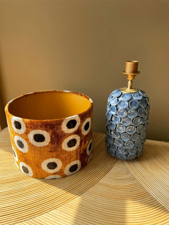 Image 1 of Handgemachte Lampe mit blauen Blumen