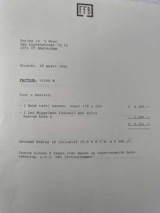 Image 1 of Len Niggelman Sessel mit weißem Bezug