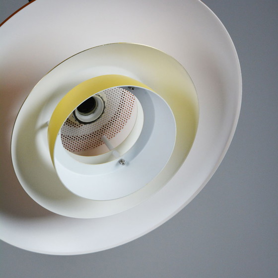 Image 1 of Belux Switzerland orangefarbene Hängelampe aus den 1980er Jahren