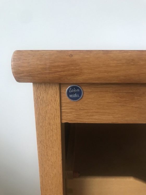 Image 1 of Vintage Schrank Aktenschrank Rolltür Eeka Eiche Design 1950