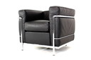 Cassina LC2 Le corbusier Sessel, Lounge Chair in black leather and chrome frame