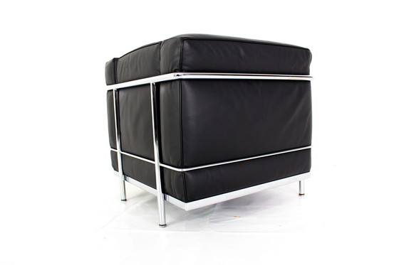 Image 1 of Cassina LC2 Le corbusier Sessel, Lounge Chair in black leather and chrome frame