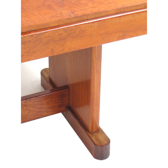 Image 1 of Vintage Art Deco Esstisch aus massivem Teakholz