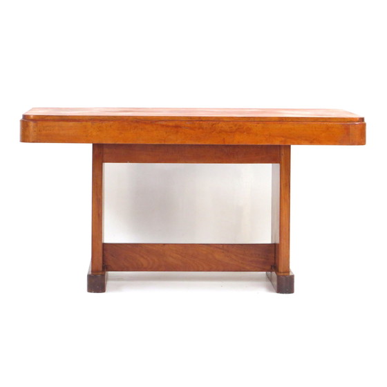 Image 1 of Vintage Art Deco Esstisch aus massivem Teakholz