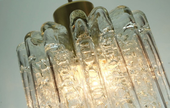 Image 1 of doria PENDELLEUCHTE Kronleuchter mit 16 Glasröhren 1960er Jahre