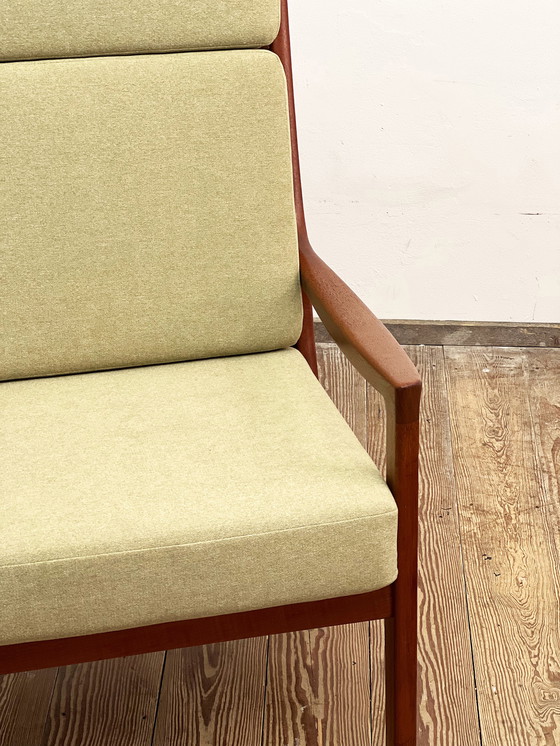 Image 1 of Danish Design Teak-Sessel oder Sessel mit hoher Rückenlehne und Hocker, Senator-Serie, von Ole Wanscher