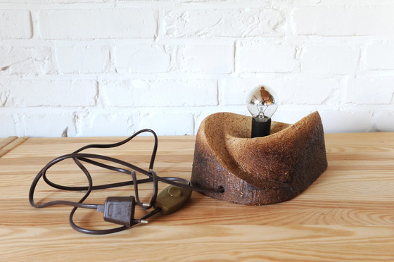 Image 1 of Brutalistische Keramik-Wandlampe aus Schamotte-Ton