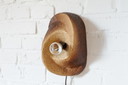 Brutalistische Keramik-Wandlampe aus Schamotte-Ton