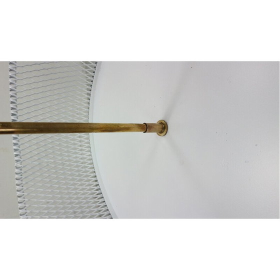 Image 1 of Vintage Pflanzgefäß aus weißem Metall und Messing, Frankreich 1960er Jahre