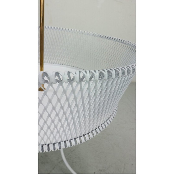 Image 1 of Vintage Pflanzgefäß aus weißem Metall und Messing, Frankreich 1960er Jahre