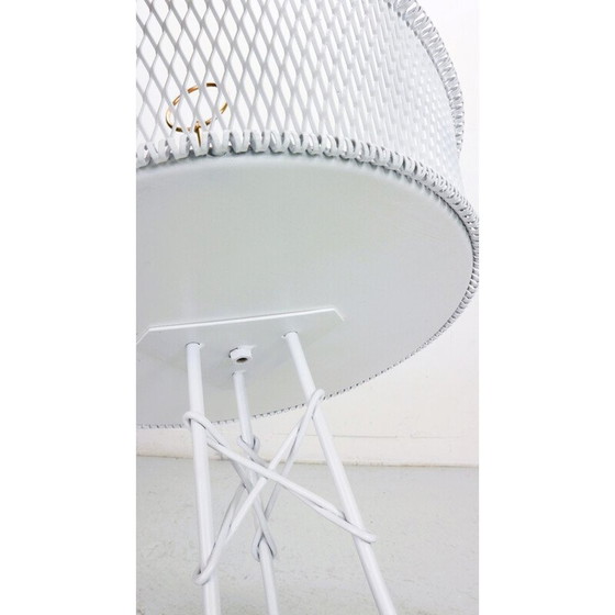 Image 1 of Vintage Pflanzgefäß aus weißem Metall und Messing, Frankreich 1960er Jahre