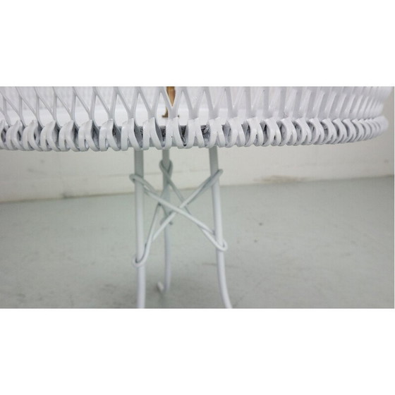 Image 1 of Vintage Pflanzgefäß aus weißem Metall und Messing, Frankreich 1960er Jahre