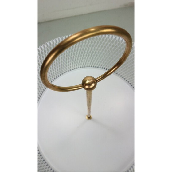 Image 1 of Vintage Pflanzgefäß aus weißem Metall und Messing, Frankreich 1960er Jahre