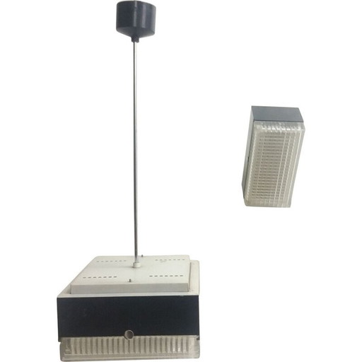 Mid Century Kronleuchter und Wandleuchte Drupol, 1970