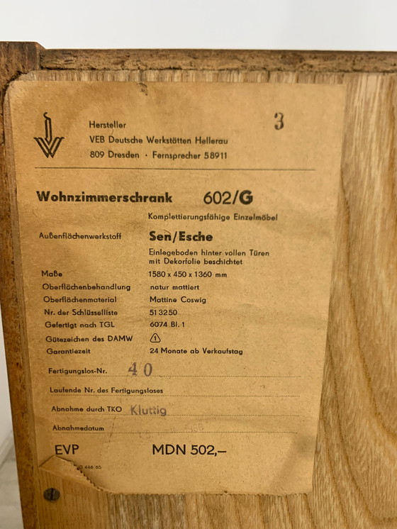 Image 1 of Mid century hellerau highboard schrank wohnzimmerschrank serie 602/g