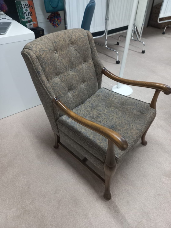 Image 1 of 1950er Jahre Holländischer Sessel Original Stoff.